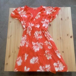 Francesca’s Coral Floral Dress